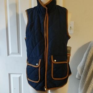 Takara Navy and brown quilted vest
